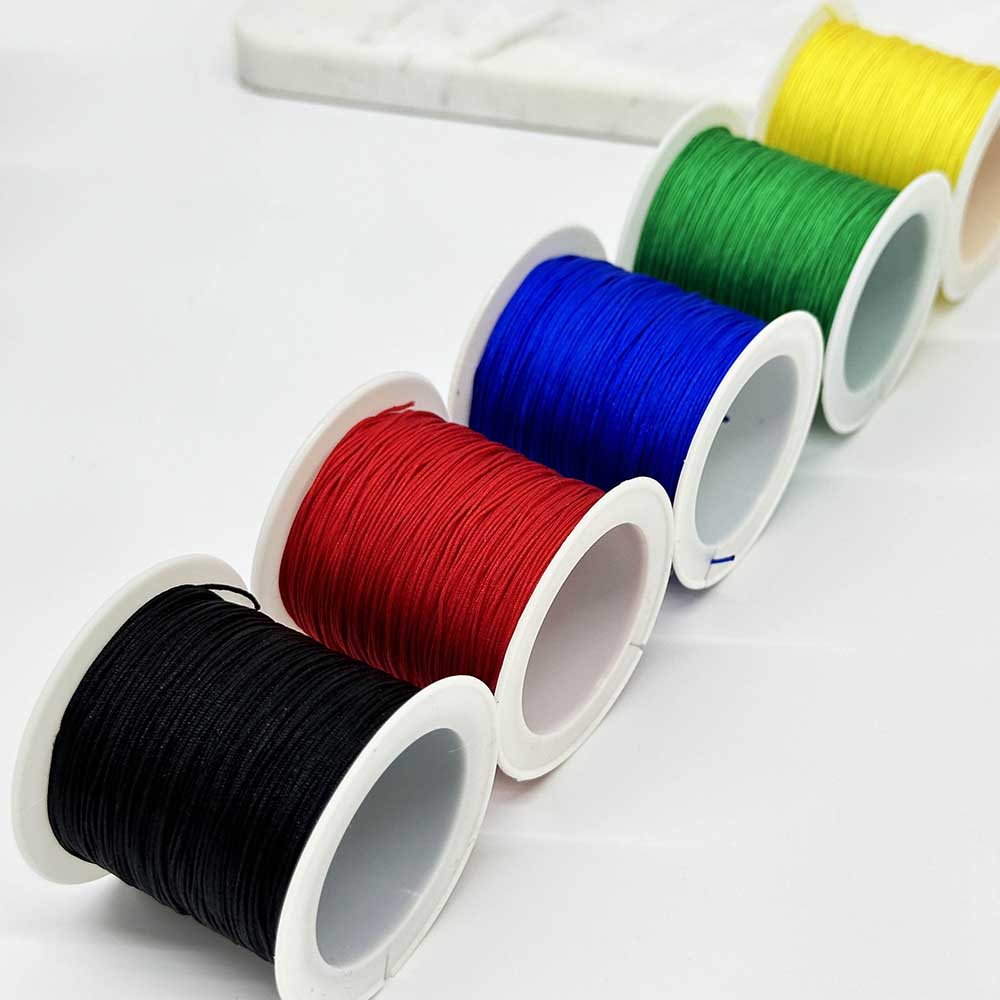 Fiasrel 5pcs 0.6mm DIY Hand-made Jade Rope Braided Jade Thread for DIY Necklace Bracelet Jewelry Making Accessory Making Supplies