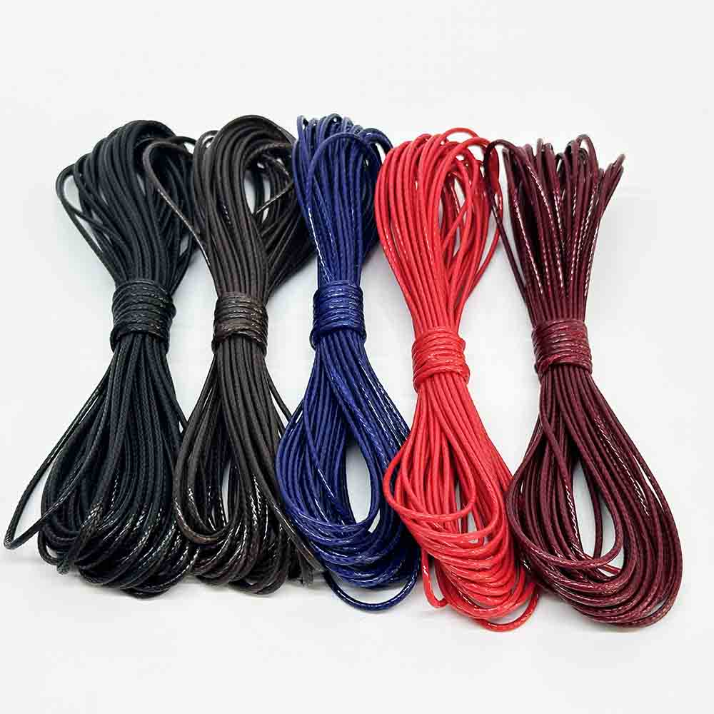 Fiasrel 0.5-1.5mm Waxed Cord Rope PU Leather Thread String for DIY Beading Braiding Bracelet Necklace Jewelry Making