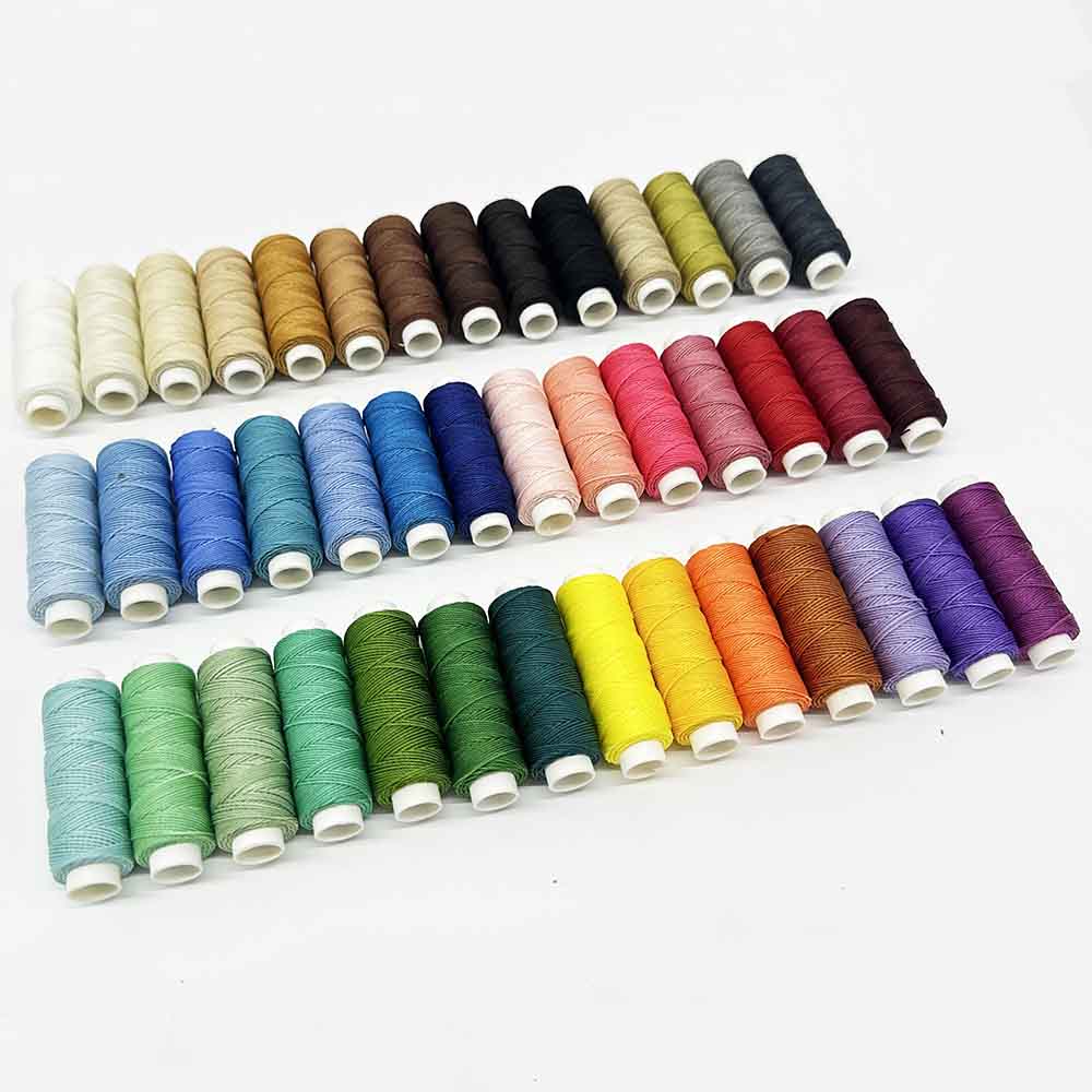 Fiasrel 1set 42pcs Different Color Round Waxed Cord Thread Polyester Sewing Thread for DIY Jewelry Making