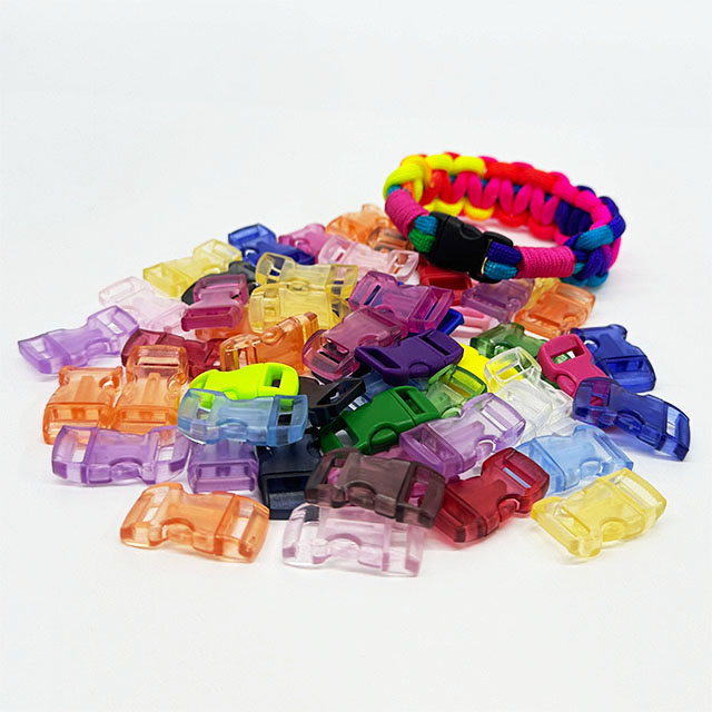 Fiasrel 10mm 10/50pcs Assorted Colors Plastic Side Release Buckles for Paracord Bracelet Pet Collars Buckle Straps Webbing Sewing Accessories