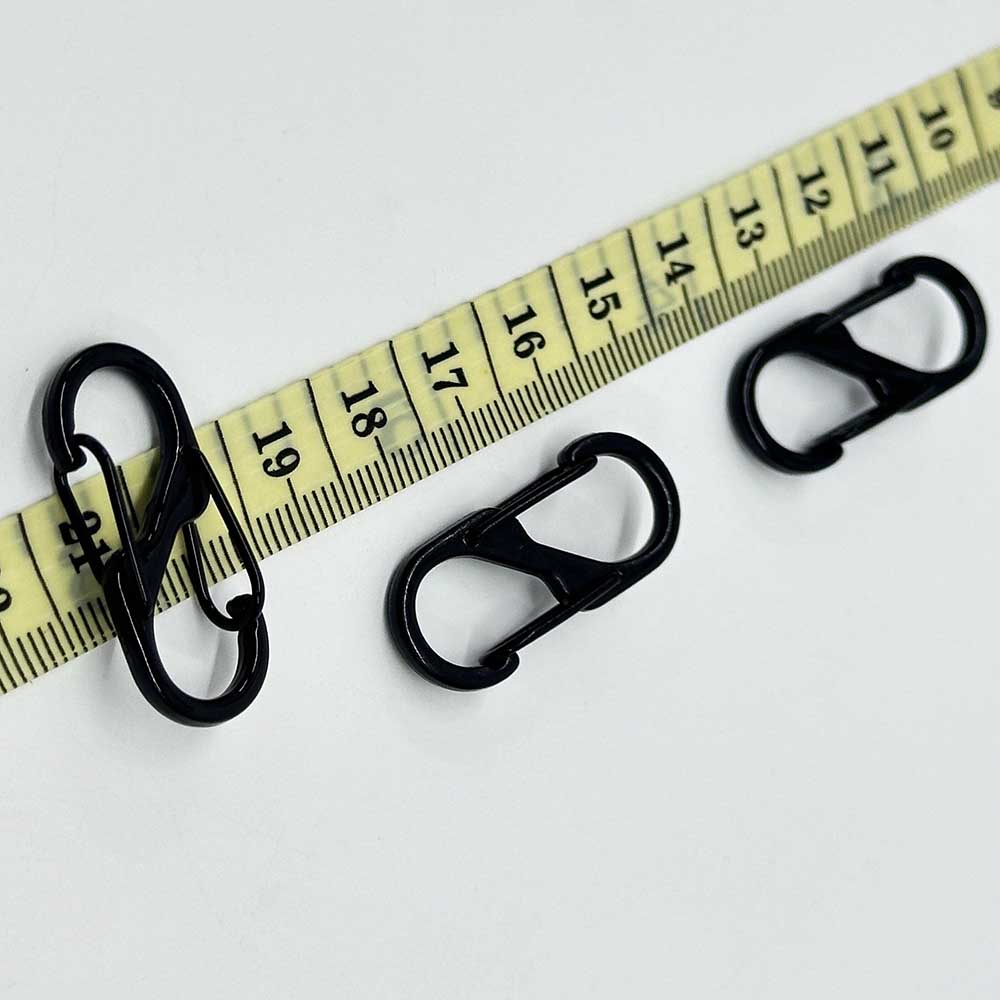 Fiasrel 5pcs Black Alloy S-Shaped Carabiners Multipurpose Carabiner Keyring Clip Buckle Hook Keychains for Biking Hiking Camping Backpack Gifts