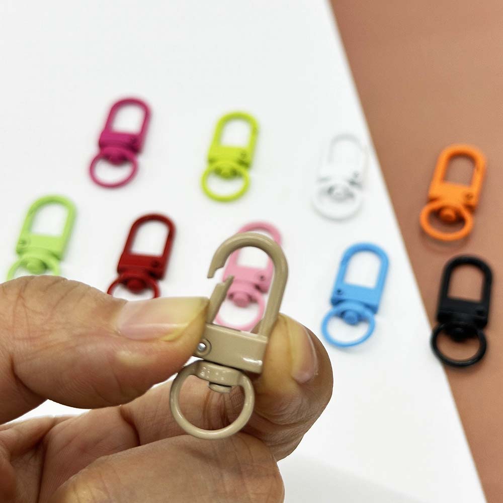 Fiasrel 10/50pcs Baking Paint Door Buckle Colorful Alloy Swivel Lobster Clasp Hooks Keychain Rings for DIY Bag Crafts Jewelry Making Ornament Luggage Accessories