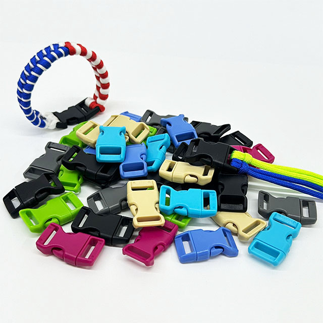Fiasrel 16mm 10/50pcs 5/8 Inch Curved Plastic Quick Release Buckles for Paracord Bracelets Dog Collars Luggage Straps Pet Collars Backpacks