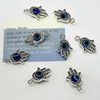 Fiasrel 10/50pcs Alloy Evil Eye Shape Charms Creative Elegant Eye Pattern Hand Shaped Pendants for Jewellery Making Earrings Bracelet Necklace