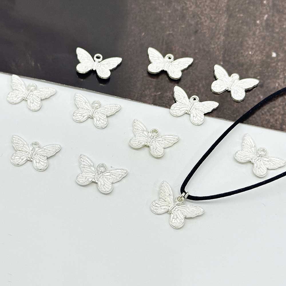 Fiasrel 20/50pcs Pieces Spacer Beads Butterfly Animal Wing DIY Hollow Out Zinc Alloy Accessories for DIY Jewelry Making Bracelet Necklace Ankle Supplies