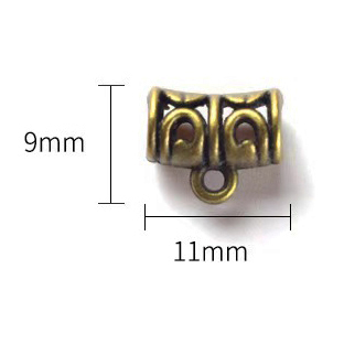 Fiasrel 20pcs Zinc Alloy Bail Beads Connectors Metal Tube Bail Beads Loose Spacer Beads for Jewelry Making