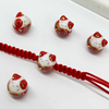 Fiasrel 5/10pcs Colorful Porcelain Charms Lucky Cat Ceramic Horizontal Hole Beads for DIY Jewelry Making Necklace Bracelet Craft Supplies 