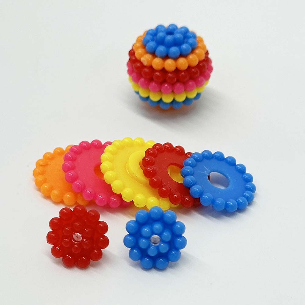 Fiasrel 20/50pcs 10-20mm Straight Hole Rainbow Detachable Acrylic Bayberry Ball Beads for Jewelry Making DIY Fashion Special Cute Bracelet Necklace Earrings