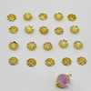 Fiasrel 50pcs 18K Gold-Plated Brass Filigree Bead Caps DIY Beading Charms Flower Cap Beads Hollow Floral Alloy Spacer Beads for DIY Jewelry Making Bracelet Necklace Earring Craft Accessory Supplier