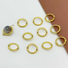Fiasrel 50/200pcs 8/10mm Silvery Golden Ring Bead Frame Oval Spacer Bead Connectors for DIY Necklace Bracelet Earrings Charms Jewelry Making Supplies