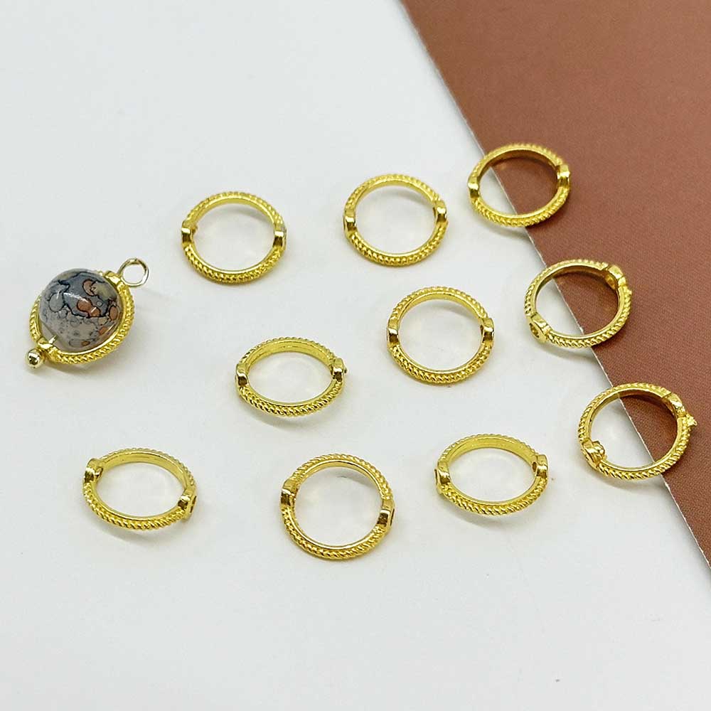 Fiasrel 50/200pcs 8/10mm Silvery Golden Ring Bead Frame Oval Spacer Bead Connectors for DIY Necklace Bracelet Earrings Charms Jewelry Making Supplies