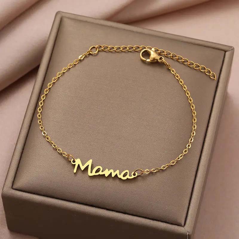 Fiasrel Stainless Steel Bracelet Fashion Chain Bracelet Mother's Day Gift