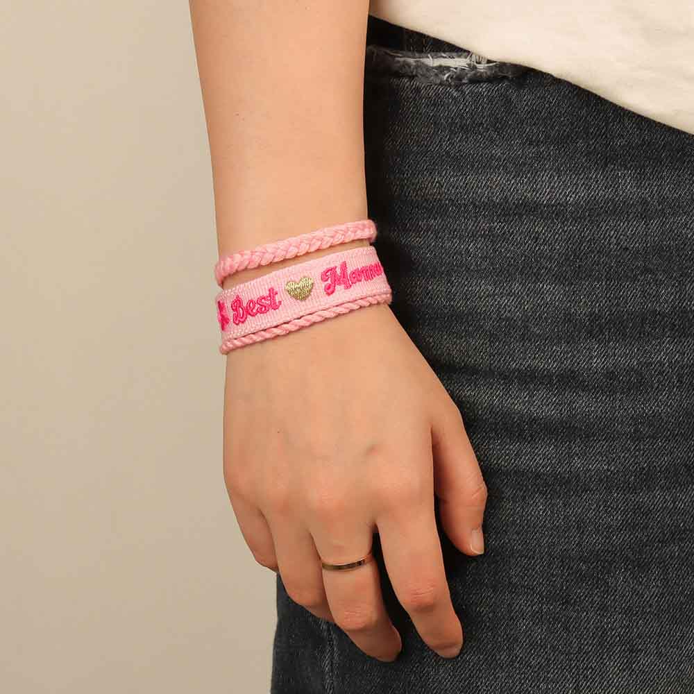 Fiasrel Hot sale fashion high quality Mother's Day MOM letter embroidery magnetic buckle braided bracelet
