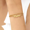 Fiasrel Personalized Mothers Day Gift Jewelry Gold Plated Stainless Steel Bracelets 