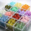Fiasrel 8mm 50pcs Colorful Loose Round Handmade Accessories Jewelry Making Bulk clear Jade Crystal Glass Beads