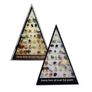 Fiasrel 36-Piece Natural Crystal & Agate Gemstone Collection - Triangular Mineral Specimen Set Polished Geological Teaching Materials for Rock Identification