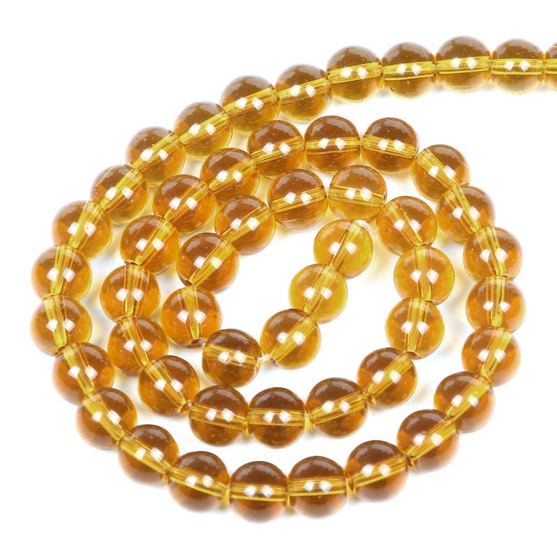 Fiasrel 1bundle Crystal Glass Beads High Quality Transparent Loose Round Amber Beads for Jewelry Making