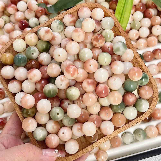 Fiasrel Natural Bodhi Loose Beads for Jewelry DIY Bracelet Accessories Round Buddha Beads