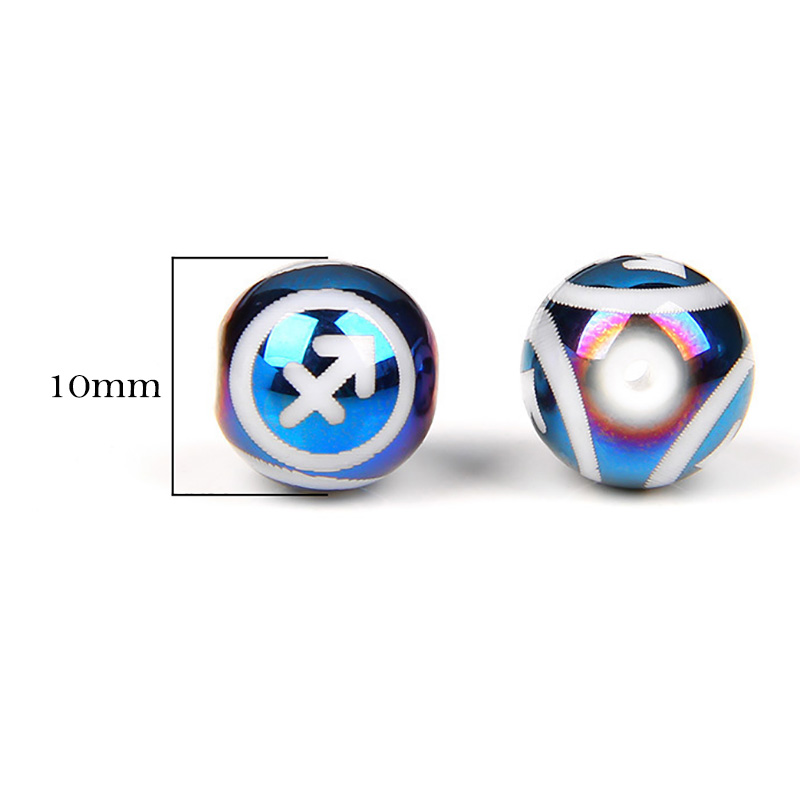 fiasrel 1bundle 10MM Round Beads – 12 Zodiac DIY Jewelry Supplies for Necklaces & Bracelets