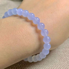 fiasrel 1bundle Icy Lavender Jadeite Loose Beads - Pale Purple Chalcedony Round Beads for Jewelry Making