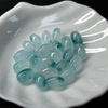 fiasrel 1bundle Floating Flower Jade Rice Beads Ice Blue Gemstone Spacer Beads for DIY Jewelry Making