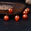 fiasrel Red Agate Gold-Foiled Letter Beads - Loose DIY Bracelet Charms for Souvenir Jewelry