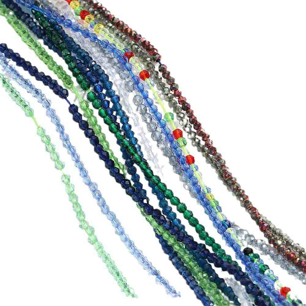 fiasrel 1bundle 2mm Colored Spinel Natural Stone Faceted Beads Cut Glass Round Spacer Beads Loose Beads for DIY Jewelry Making