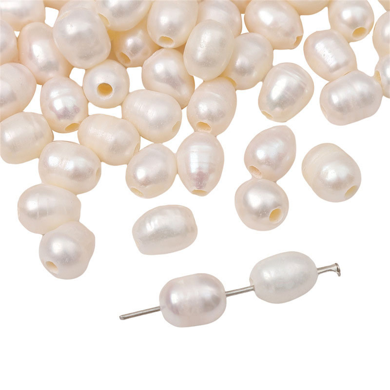 fiasrel 1bundle Natural Freshwater Pearl DIY Jewelry Supplies for Handmade Bracelets & Necklaces