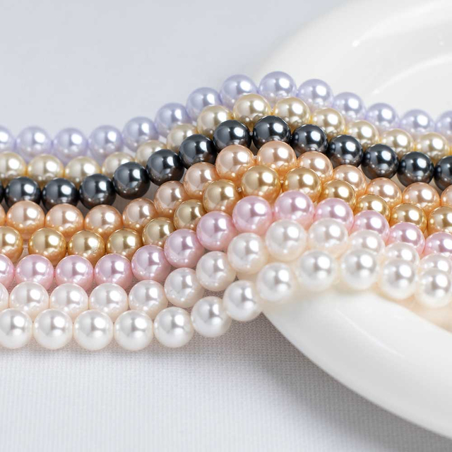 fiasrel 1bundle 4-12mm Crystal Glass Pearl Beads - Simulated Swarovski Pearls & Australian White Loose Beads for DIY Necklace Bracelet Jewelry Making