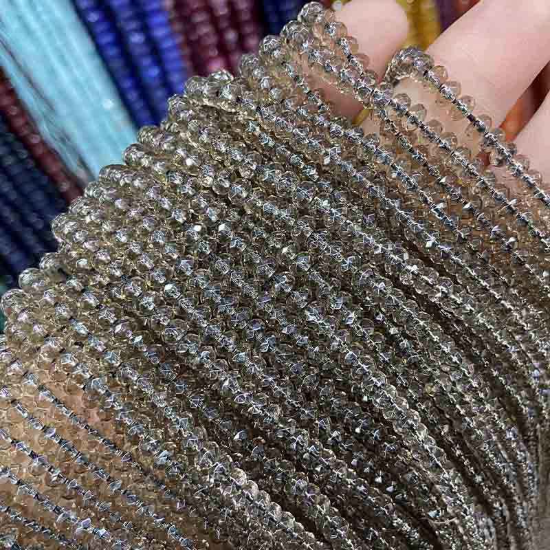 fiasrel 1bundle 3*4mm Faceted Spacer Beads Mixed Color Agate Gemstone Beads Rose Red, Yellow, Green, White - DIY Beads for Necklace, Bracelet Earring Making