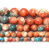 fiasrel 1bundle Orange-Red Raindrop Stone Round Beads – DIY Handmade Jewelry Beading Supplies
