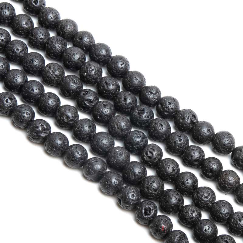 fiasrel 1bundle Volcanic Rock / Lava Stone Beads – Natural Semi-Finished Round Beads for DIY Jewelry Making