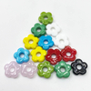 fiasrel DIY Glass Flower Beads - 5-Petal Beads for Bracelets & Phone Charms Medium/Large Hole Craft Supplies