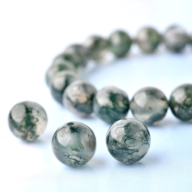 fiasrel Natural Dendritic Agate Beads Ice Chalcedony Crystal Bracelet Kit