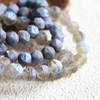 fiasrel 1bundle 8mm Czech Meteorite Blue Candlelight Glass Beads - British Cut Vintage Style