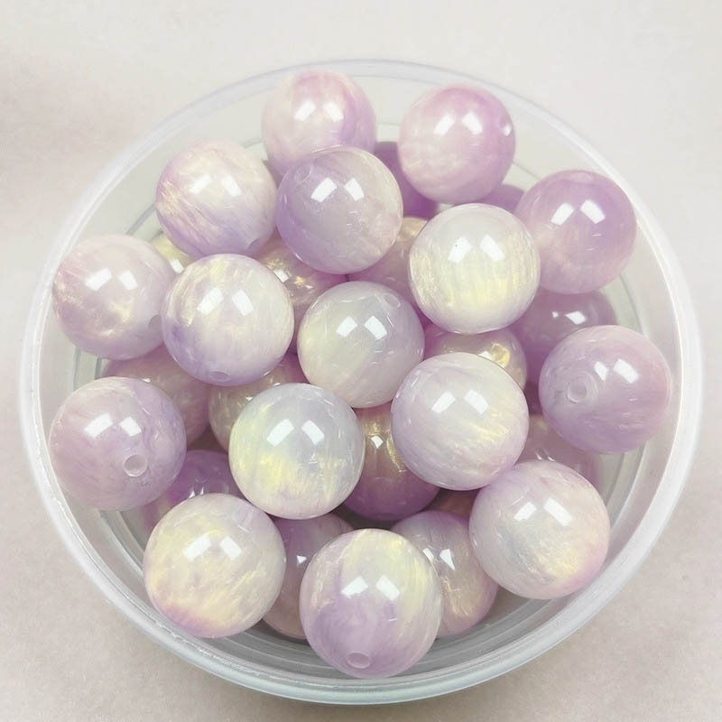 fiasrel 1bundle Resin Imitation Tiger's Eye Stone Cloud Beads 16mm Iridescent Glitter Round Beads with Straight Hole for DIY Bracelet Mala & Jewelry Making