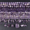 fiasrel 1bundle Natural Amethyst Beads – Faceted Abacus & Round Beads for DIY Bracelet Necklaces