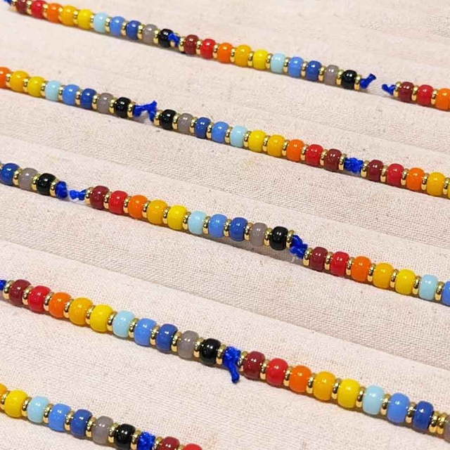fiasrel 1bundle Rainbow Sherpa Glass Beads & Buckthorn Spacers Multicolor Barrel Beads for Jewelry Making