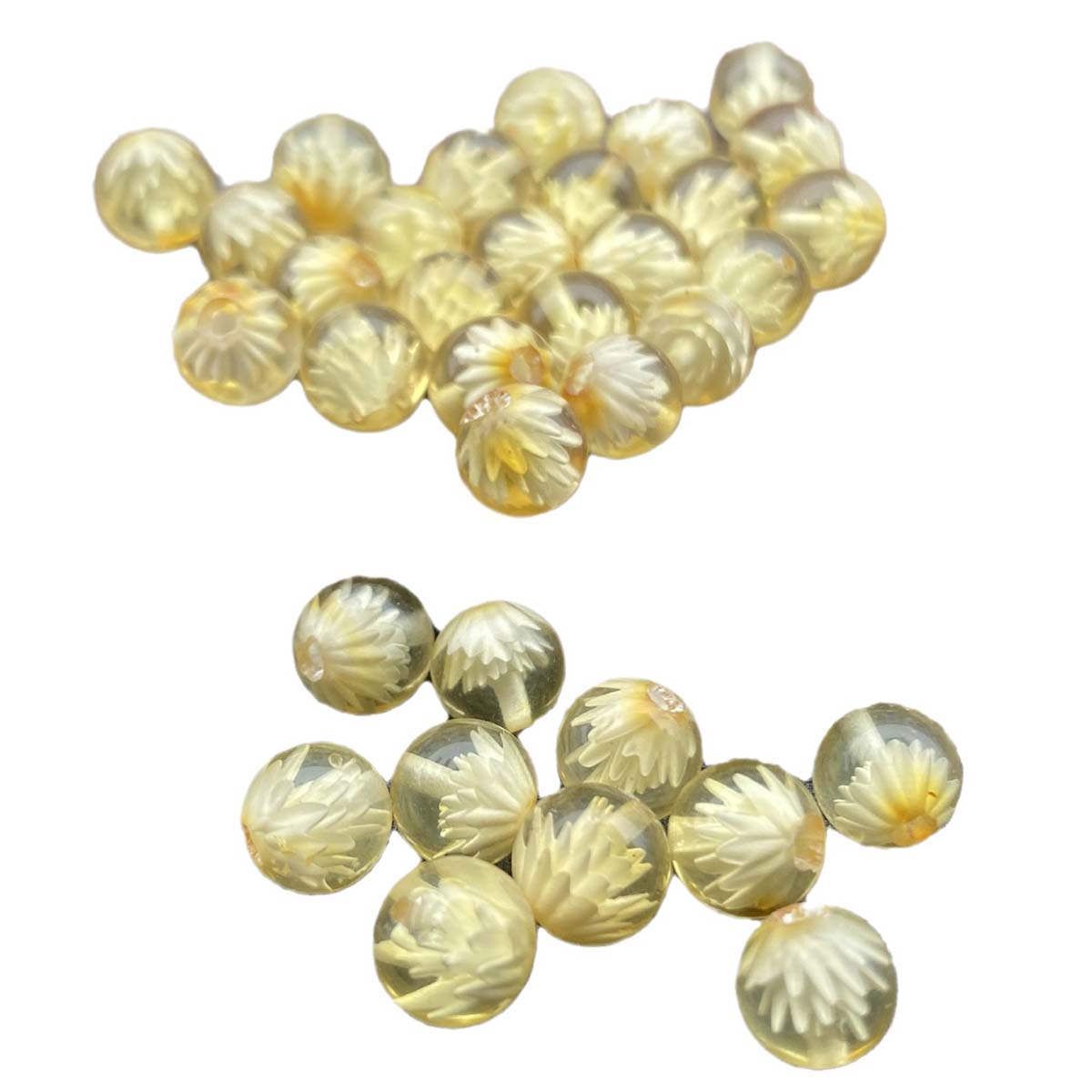 fiasrel 1bundle Golden Amber Intaglio Carved Loose Beads Round Bead Strand Bracelet