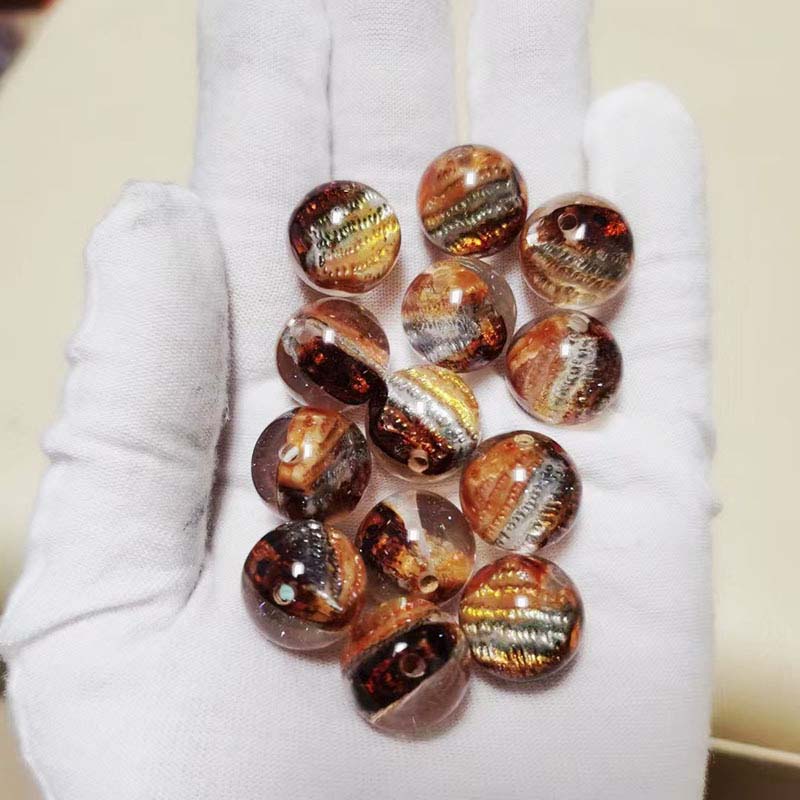 fiasrel 1bundle New Resin Tri-Color Oil Painting Beads Premium DIY Loose Beads for Bracelets Phone Charms & Jewelry Accessories