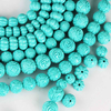 fiasrel 1bundle Turquoise-Pattern Carved Beads - Imitation Turquoise Pumpkin & Dragon Motif Round Loose Beads