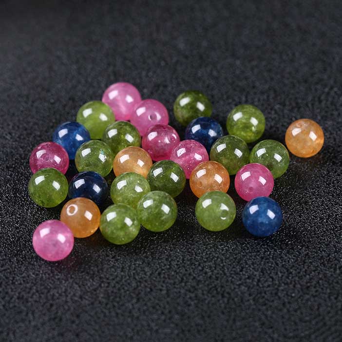 fiasrel DIY Tourmaline-Colored Chalcedony Beads for Handmade Bracelets & Necklaces