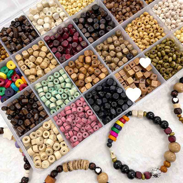 Fiasrel Versatile retro wooden bead diy accessories