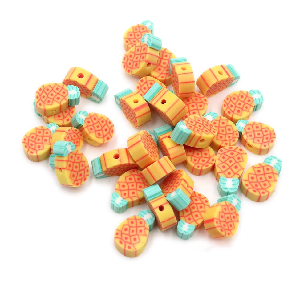 Fiasrel 1000pcs 10mm Fruit soft clay beads - pineapple