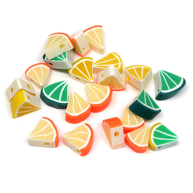 Fiasrel 1000pcs 10mm Fruit soft clay beads - lemon