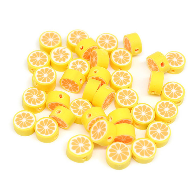 Fiasrel 1000pcs 10mm Fruit soft clay beads - pomelo