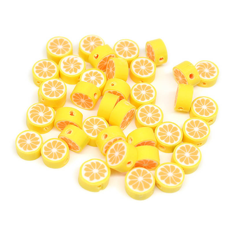 Fiasrel 1000pcs 10mm Fruit soft clay beads - pomelo