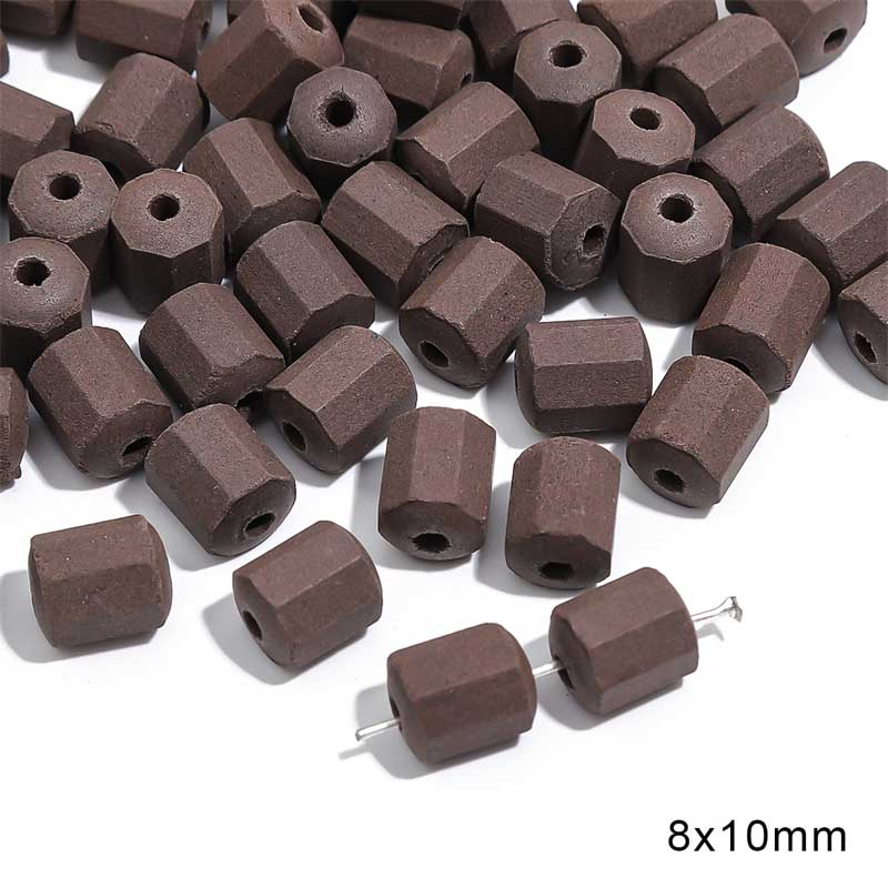 Fiasrel Matte coffee-colored ceramic diy beads