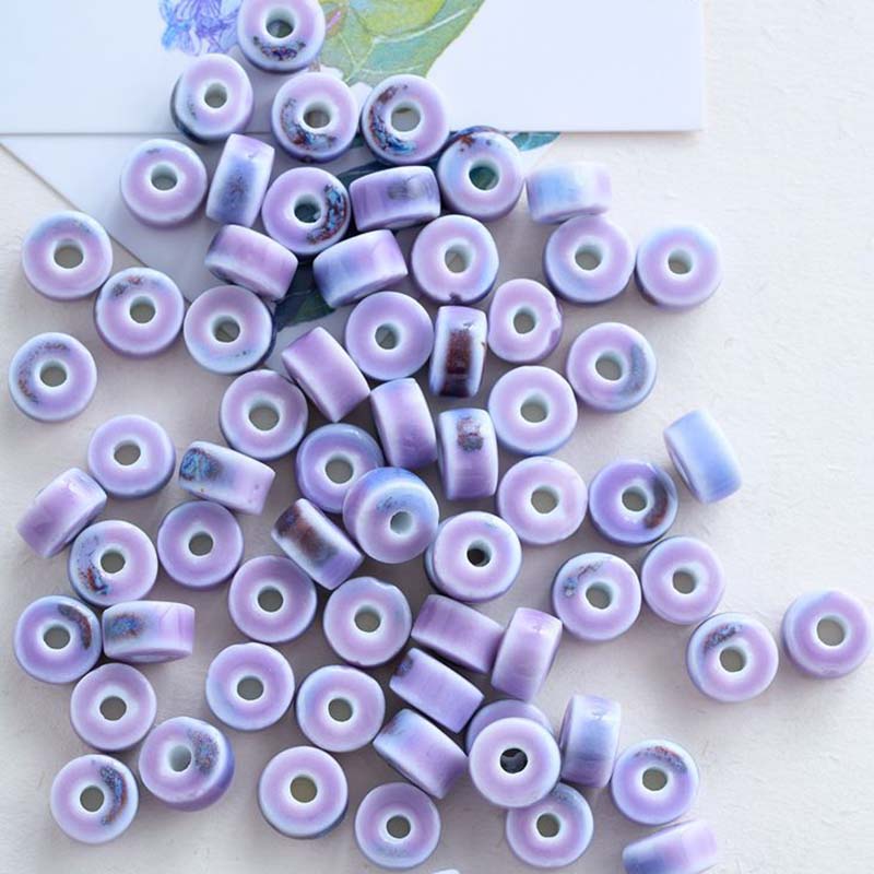 Fiasrel 10pcs Purple series ceramic beads