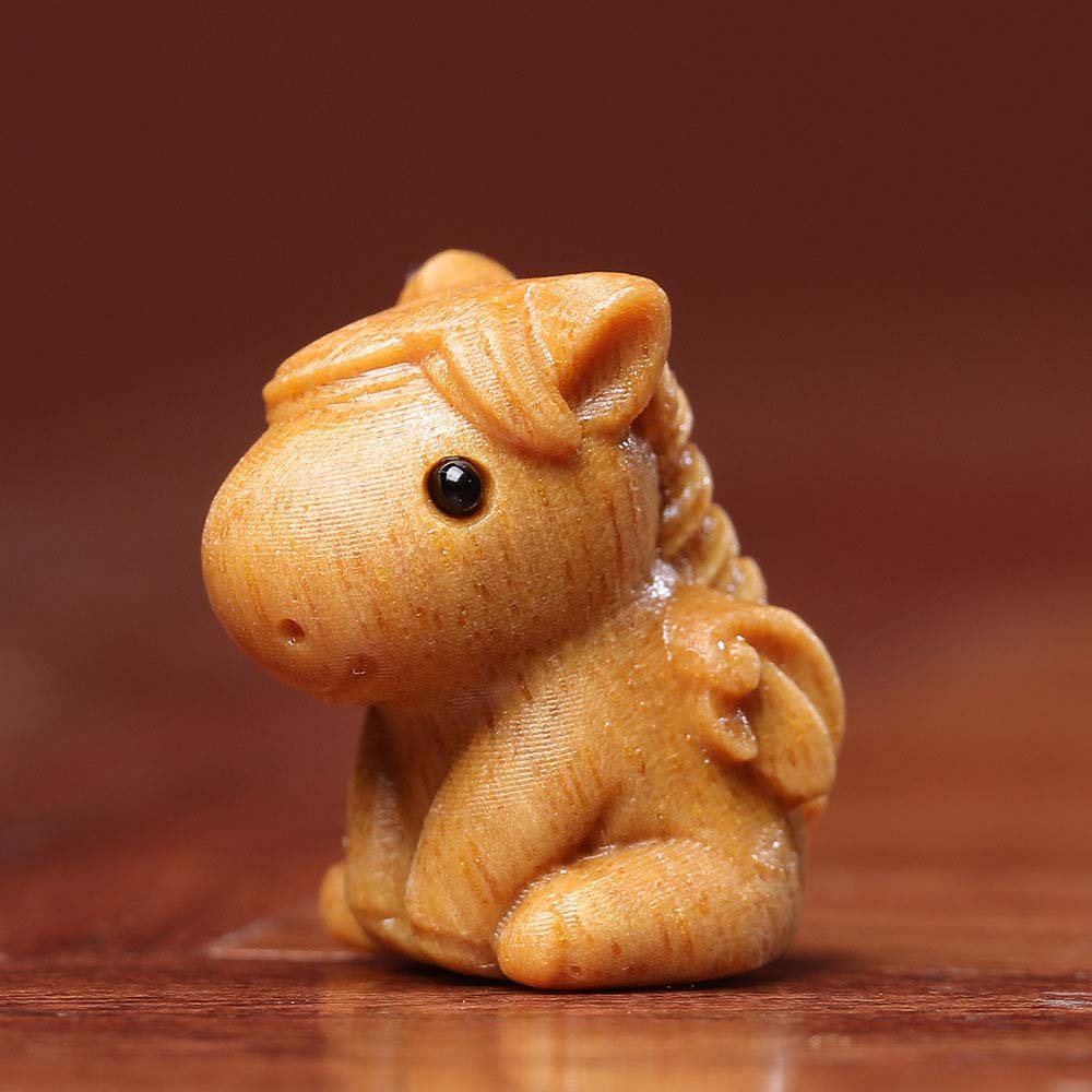 Fiasrel Barbie sandalwood twelve Chinese zodiac carved loose beads